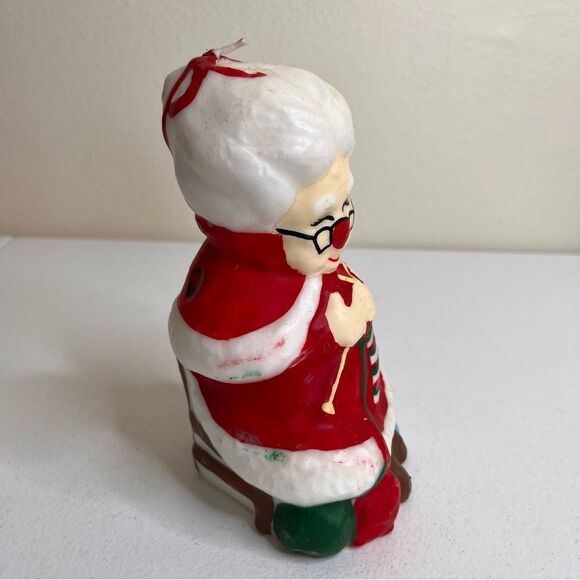 Vintage Mrs Claus Wax Candle Home Decor Christmas Winter Holiday Nostalgic 7 In - Picture 8 of 13